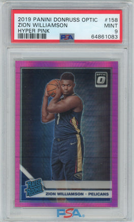 2019 Donruss Optic #158 Zion Williamson HYPER PINK Holo PSA 9 MINT