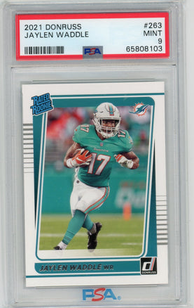 2021 Donruss #263 JAYLEN WADDLE PSA 9 MINT