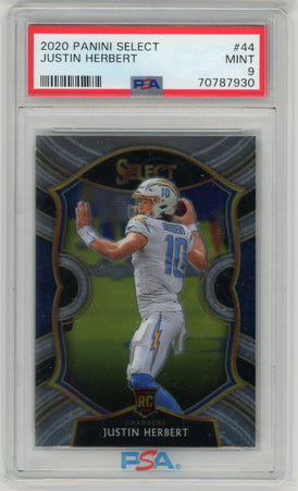2020 Panini Select #44 Justin Herbert PSA 9 MINT