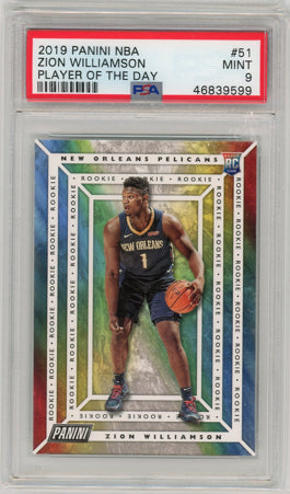 2019 Panini Player of the Day #51 Zion Williamson PSA 9 Mint