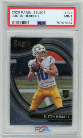 2020 Panini Select #344 Justin Herbert PSA 6 EXMT