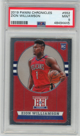 2019 Panini Chronicles #552 Zion Williamson PSA 9 Mint