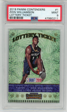 2019 Panini Contenders #12 Zion Williamson Lottery Ticket PSA 9 MINT