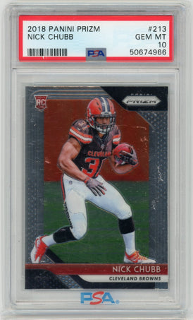 2018 Panini Prizm #213 Nick Chubb PSA 10 Gem Mint