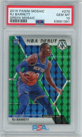 2019 Panini Mosaic #270 RJ Barrett PSA 10 Gem Mint