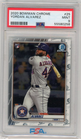 2020 Bowman Chrome #25 Yordan Alvarez PSA 9 MINT
