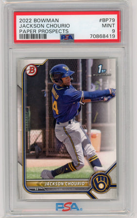 2022 Bowman 1st Edition #BPPF-79 Jackson Chourio PSA 9 MINT