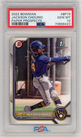 2022 Bowman 1st Edition #BPPF-79 Jackson Chourio PSA 10 Gem Mint
