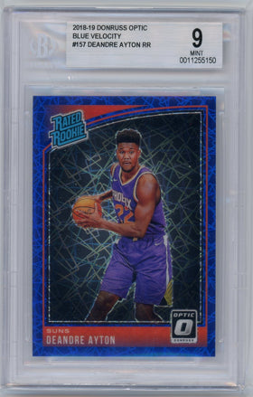 2018 Donruss Optic #157 Deandre Ayton Blue Velocity BGS 9 BGS 9 Mint
