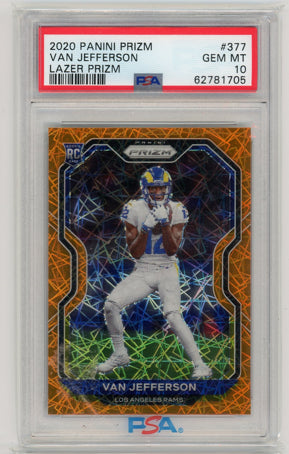 2020 Panini Prizm #377 Van Jefferson Lazer Prizm PSA 10 PSA 10 Gem Mint