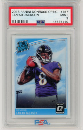 2018 Donruss Optic #167 Lamar Jackson PSA 9 MINT