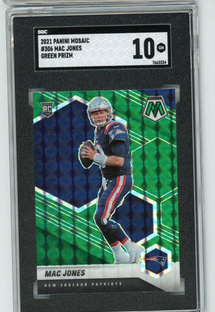 2021 Panini Mosaic #306 Mac Jones Green Prizm SGC 10 SGC 10 Gem Mint