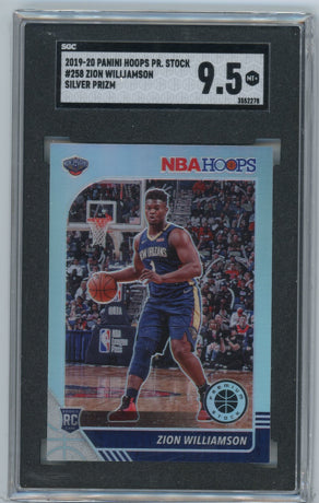 2019 Hoops Premium Stock #258 Zion Williamson Prizms Silver Mojo SGC 9.5 Mint+