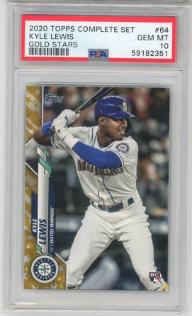 2020 Topps #64a Kyle Lewis GOLD STARS PSA 10 GEM MT